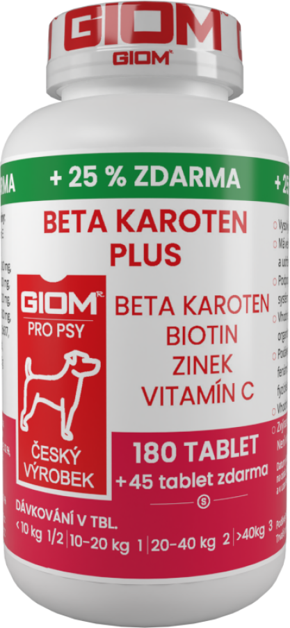 GIOM Beta-karoten PLUS 180 tablet  + 25 % zdarma