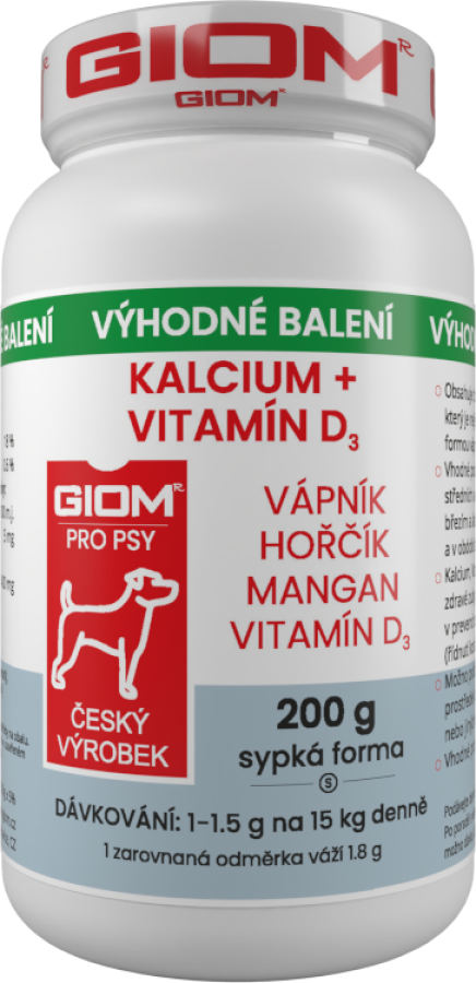 GIOM Kalcium + Vitamín D3 200 g  v prášku