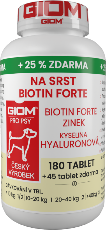 GIOM Na srst Biotin FORTE 180 tablet  + 25% zdarma