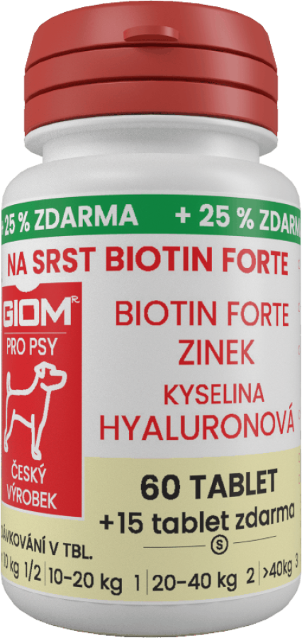 GIOM Na srst Biotin FORTE 60 tablet  + 20% zdarma