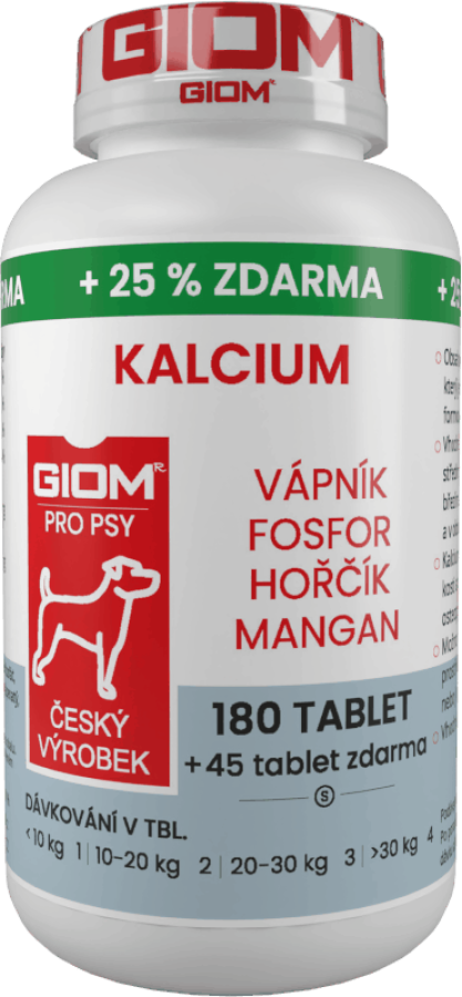 GIOM Kalcium 180 tablet  + 25 % zdarma