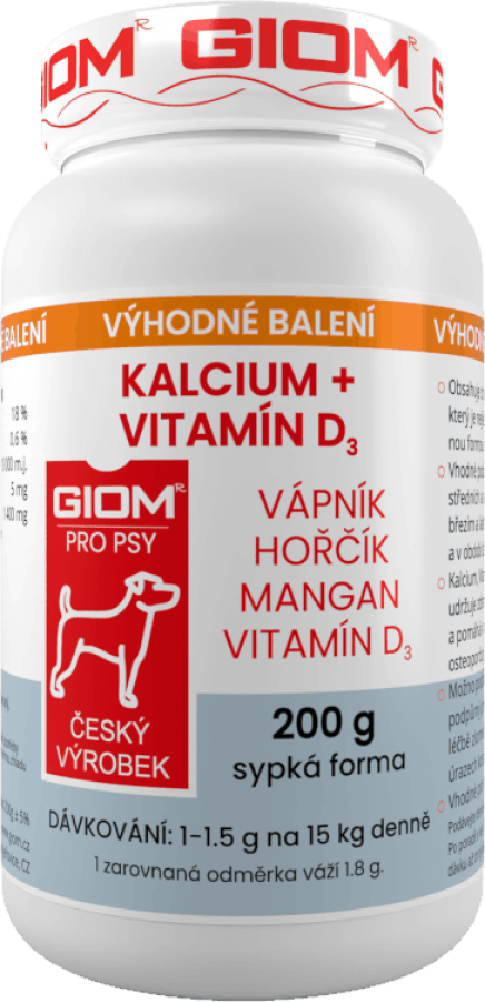 GIOM Kalcium + Vitamín D3 200 g  v prášku