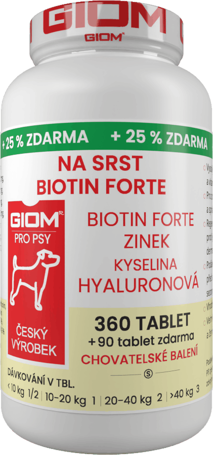 GIOM Na srst Biotin FORTE 360 tablet  + 25 % zdarma 